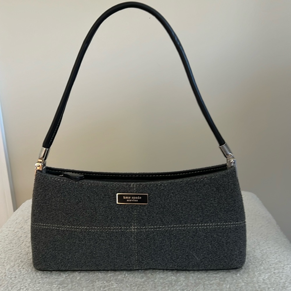Vintage Y2K Felt Fabric Shoulder Bag | Felt Fabric and Faux leather strap